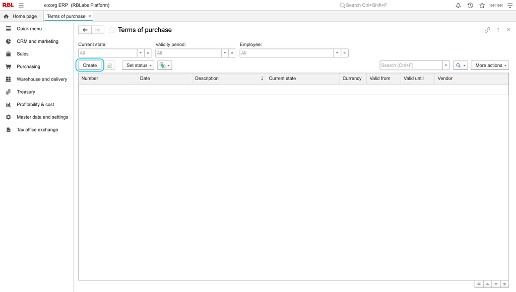 Create terms in the earlier interface